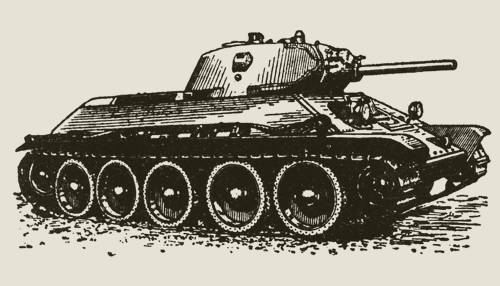 (上圖)T-34中型坦克