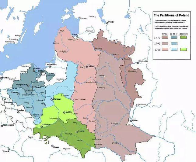 俄、普、奧三分波蘭，俄羅斯基本上恢復了原羅斯人的疆域