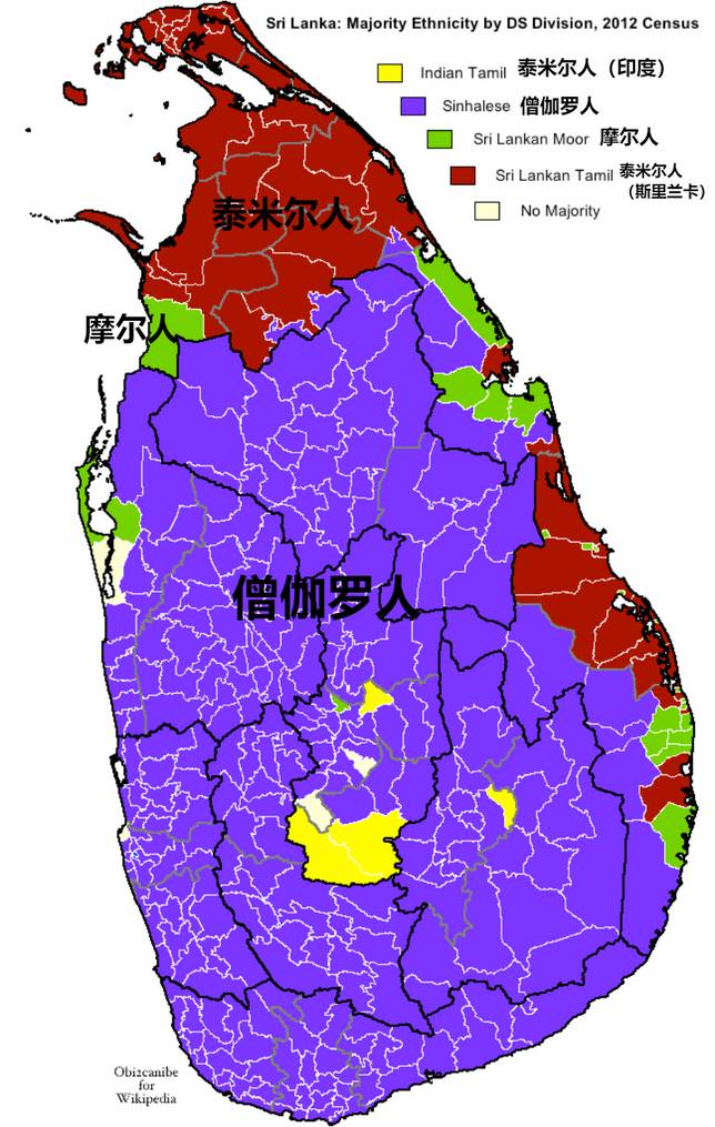 2012年斯里蘭卡族群分佈圖