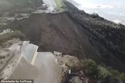 加州 1 號公路，有段公路被泥石流衝到太平洋了