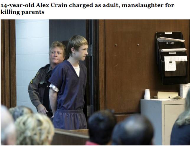 Alex Crain將被視作成年人起訴