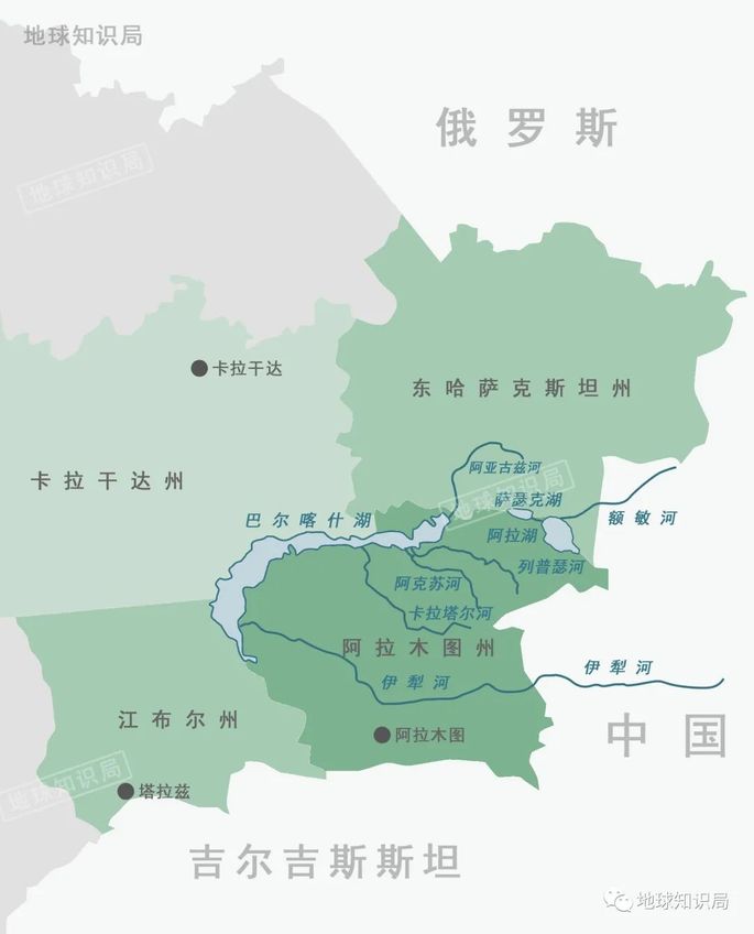 其中最重要的水源就是發源自中國新疆的伊犁河
