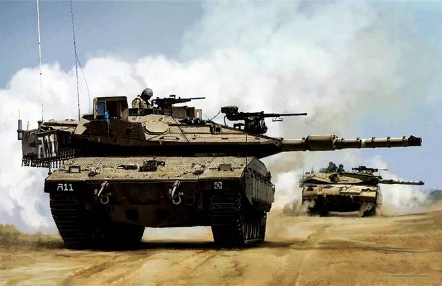 （上圖）以色列自主研發的梅卡瓦坦克主戰坦克