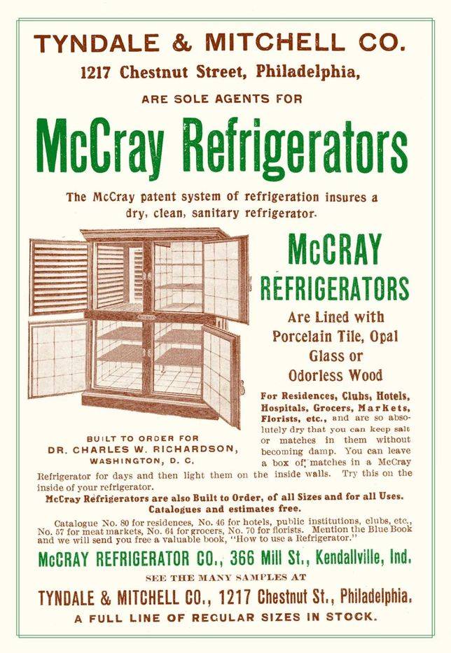 1905 年，「McCray」冰箱公司的廣告