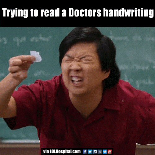 試圖認出醫生的手寫字