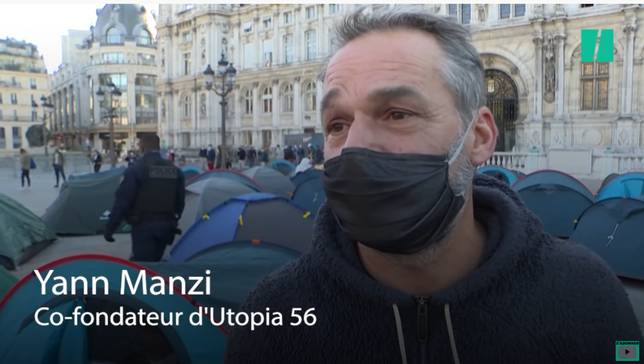這次行動由民間團體Utopia56發起，組織人表示，在首都中心安營紮寨有其象徵意義——巴黎市府沒有理